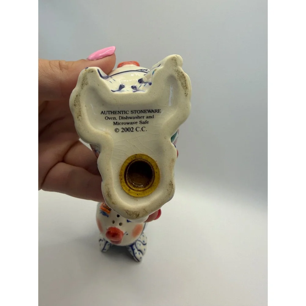 2002 Authentic Diane Stoneware Kissing Fish Salt and Pepper Shaker Ceramic 2002